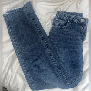 Revolve Superdown Dylan Jean Dark Wash Raw Hem Straight Jean - Vintage Look